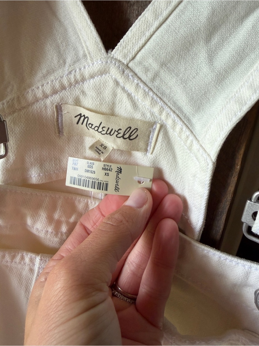 Madewell Off-white Tailored Wide-Leg Overalls